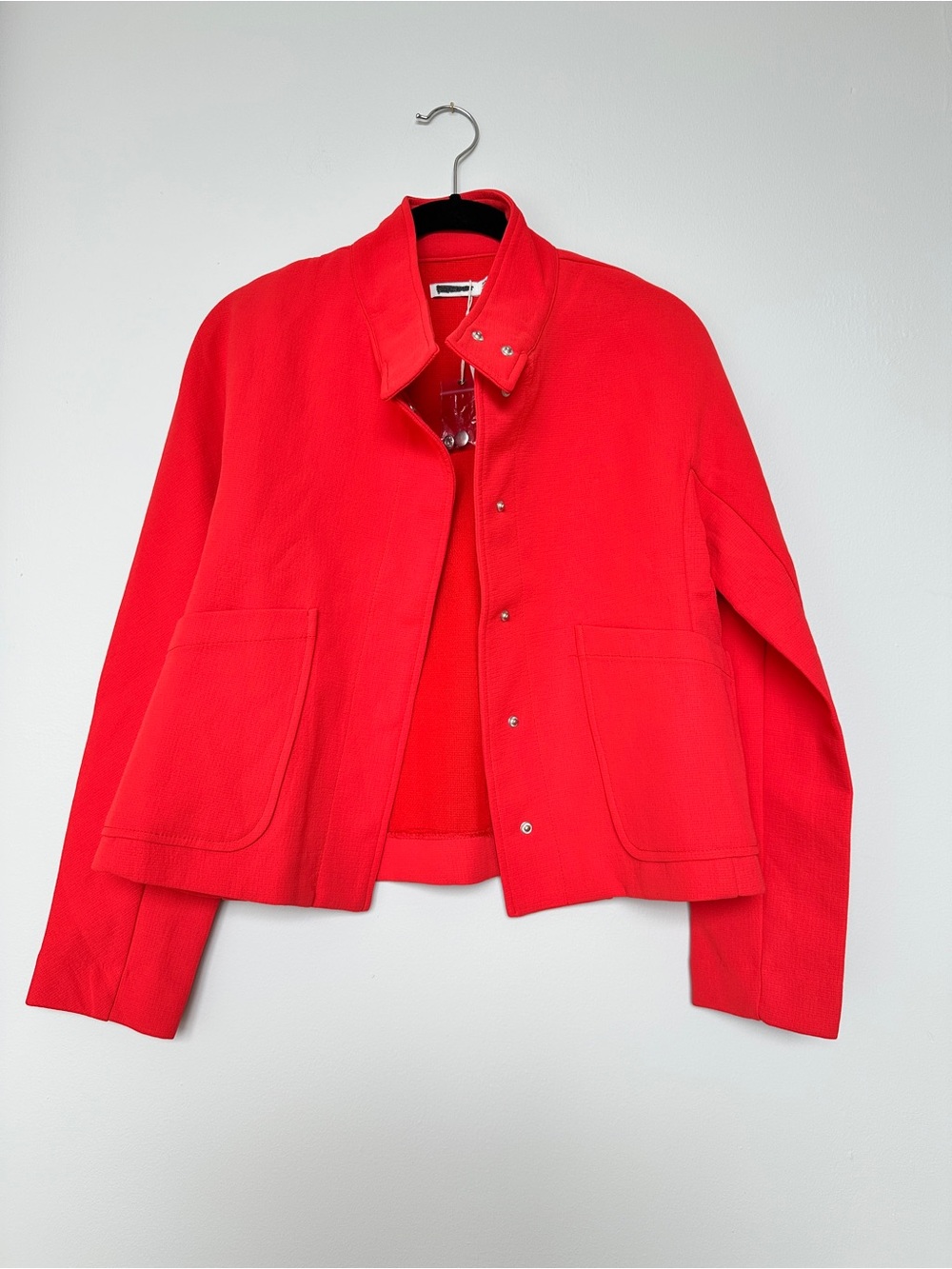 stradivarius Pink - Red Snap-Front Blazer Jacket